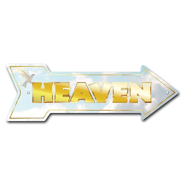 Signmission Heaven Arrow Sign Funny Home Decor 24in Wide P-ARROW8-999826 - main